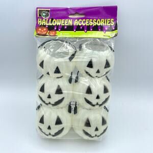 VTG Planet Halloween Mini Blow Mold Clear JackoLantern Pumpkin Treat Pails 1998